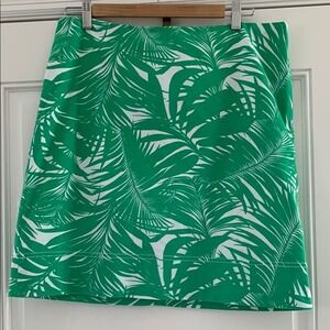 Talbots White and Green A-Line Mini Skirt Resort Wear
